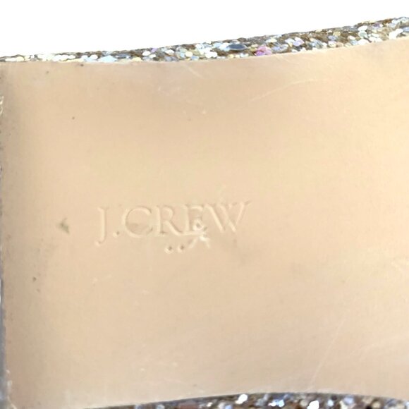 Girls Gold Glittery Ballet Mary Jane Flats Party Shoes Size 5 J. Crew Factory - Picture 9 of 12